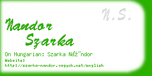 nandor szarka business card